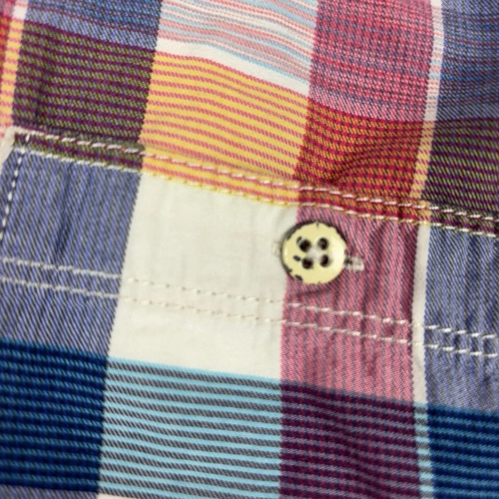 Tommy Bahama Shirt Mens Medium Multicolor Plaid Long Sleeve Button Up Casual
